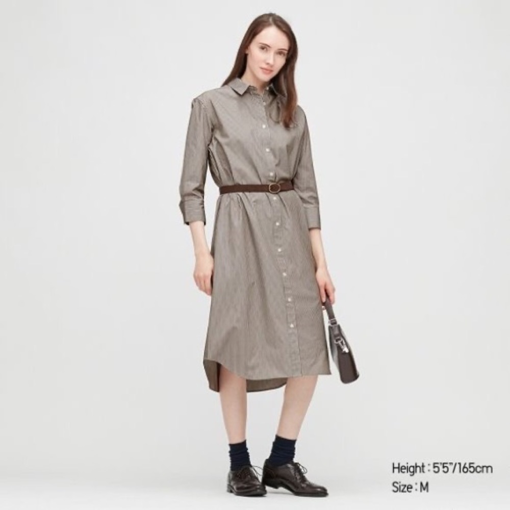 Button-up collared dress with pockets
